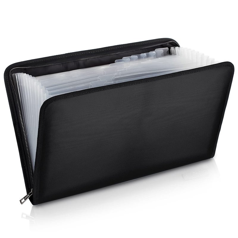 ENGPOW Legal Size Expanding File Folder Important Document Organizer Fireproof Document Bag with 13 Pockets,Color Labels,Non-Itchy Silicone Coated Portable File Wallet Large Capacity(16" x 10.6") - Image 1